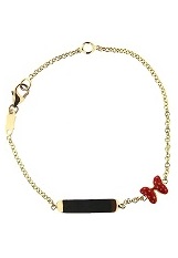 handsome 18k solid yellow gold bow adjustable bracelet for kids